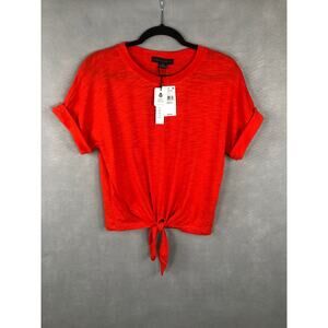 Sanctuary All Day Tie T-shirt Women's Size XS Short Sleeve Orange NEW